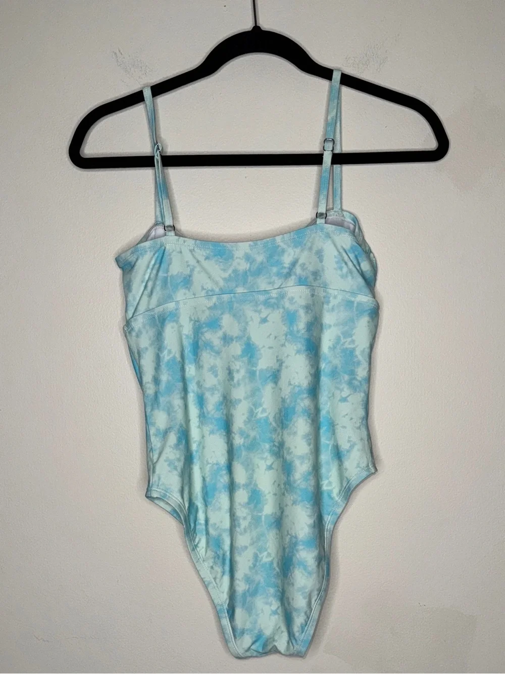 Vicious Young Babes Tie-Dye Front Cutout One-Piece Swimsuit Blue White Size M